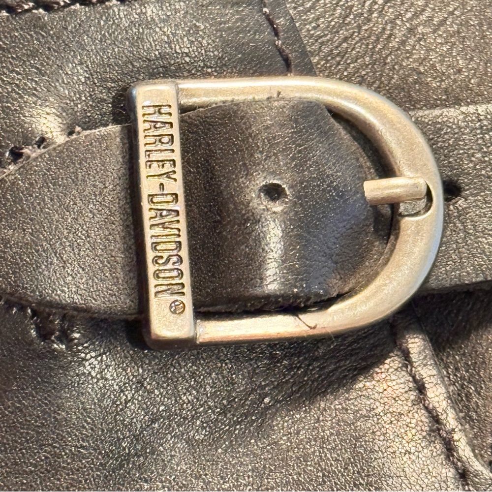 Harley Davidson Black Leather Mens Zip Buckle Motorcycle Boots Size 11.5 #98403 - Picture 13 of 16